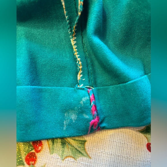 Tradition Djellaba Womens Long Hooded Kaftan‎ Teal Pink Embroidered Pocket Holes - Picture 9 of 9